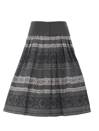 Berwin Eleganter Passenrock mit breitem Jacquard-Streifen