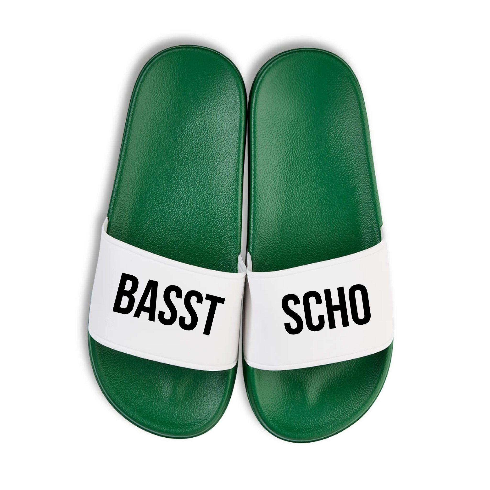 Badelatschen "Basst scho" grün – Herzstück by Bergverliebt®