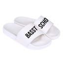 Badelatschen "Basst scho" weiß – Herzstück by Bergverliebt®