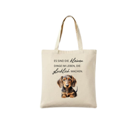 Bergverliebt® Baumwolltasche „Gspürwerk Dackel“ – natur & nachhaltig