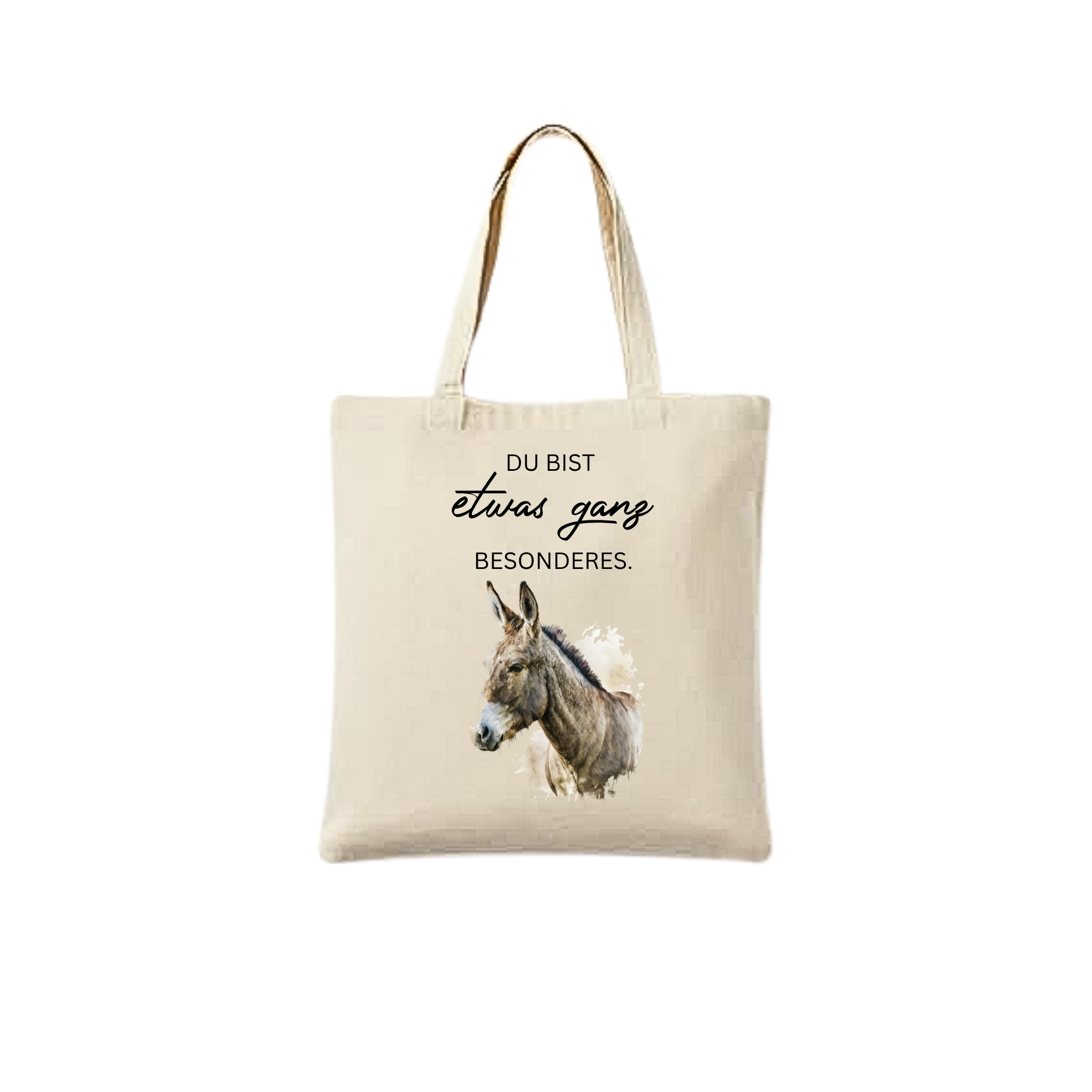 Bergverliebt® Baumwolltasche „Gspürwerk Esel“ – natur & nachhaltig