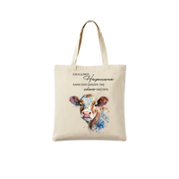 Bergverliebt® Baumwolltasche „Gspürwerk Kuh“ – natur & nachhaltig
