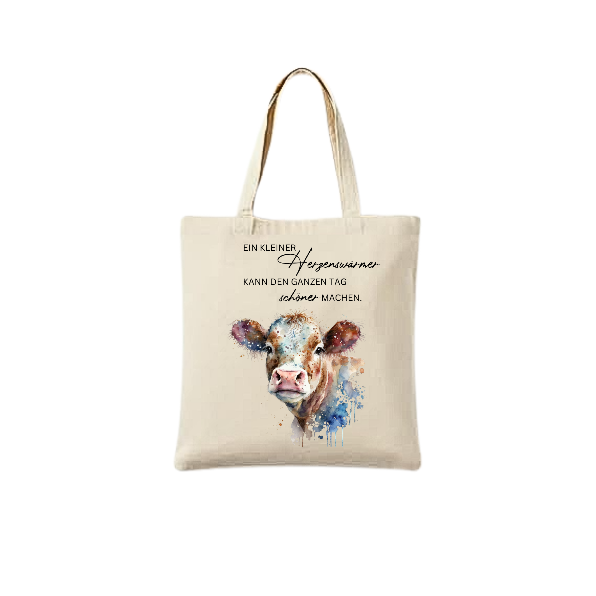 Bergverliebt® Baumwolltasche „Gspürwerk Kuh“ – natur & nachhaltig