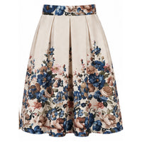 Kellerfaltenrock floraler Print „Nanni" blau