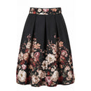 Kellerfaltenrock floraler Print „Theres" schwarz