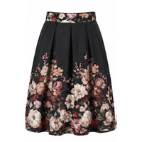 Kellerfaltenrock floraler Print „Theres" schwarz