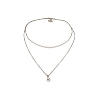 Methallhalskette zweireihig Breze silberfarben