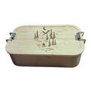 Brotzeitdose "Lagerfeuerromantik" Edelstahl & Bambus