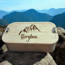 Brotzeitdose "Bergbua" aus Edelstahl & Bambus