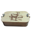 Bergverliebt® Brotzeitdose "Berggoaß" aus Edelstahl & Bambus