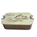 Brotzeitdose "Bergnarrisch" aus Edelstahl & Bambus