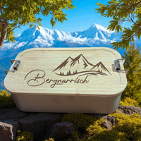 Brotzeitdose "Bergnarrisch" aus Edelstahl & Bambus
