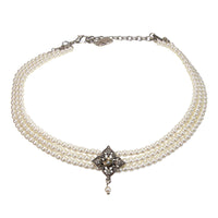 Perlen-Kropfkette Louisa creme-weiß