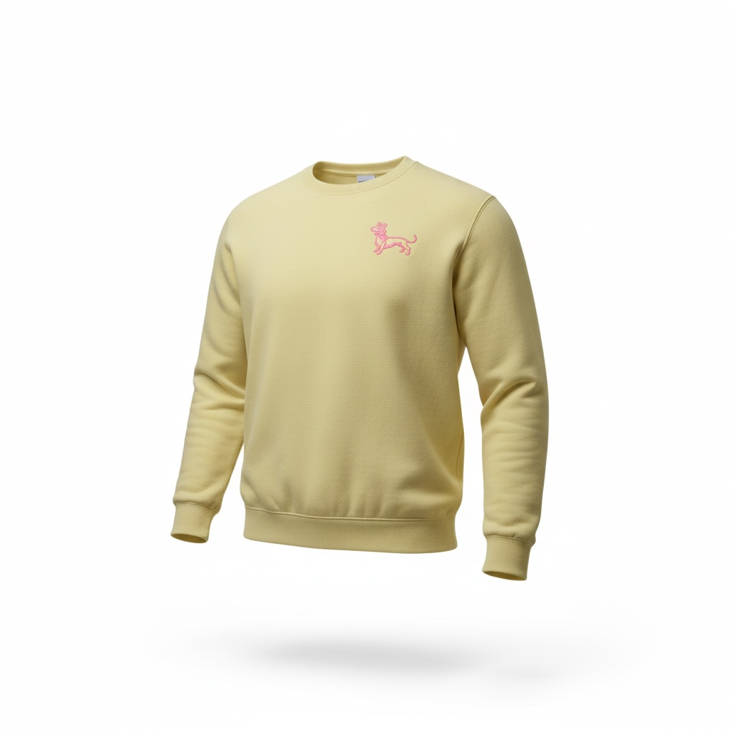 Bergverliebt® Sweatshirt „Dackelkönigin“ – Creamy Yellow