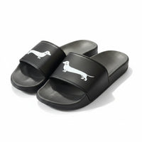 Badelatschen "Dackel" schwarz – Herzstück by Bergverliebt®