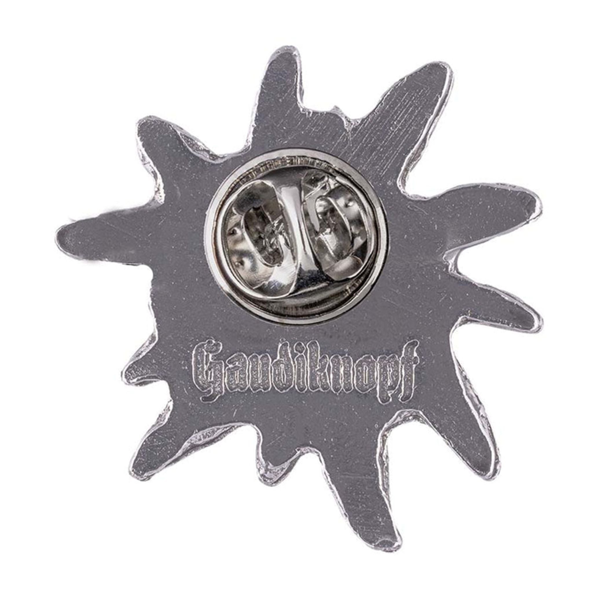Gaudiknopf "Edelweiß" altsilber