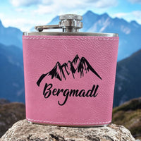 Flachmann Bergmadl Edelstahl Altrosa