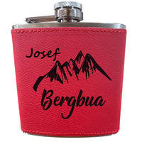 Flachmann Bergbua Edelstahl Rot