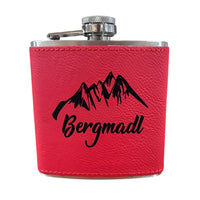 Flachmann Bergmadl Edelstahl Rot