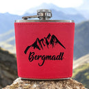 Flachmann Bergmadl Edelstahl Rot