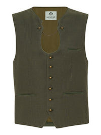 Herrenweste „Innwald“ – Jacquard in Oliv