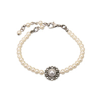 Perlen-Armkette "Helena" creme-weiß