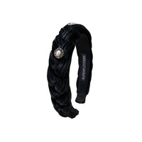 Samt-Haarreif Flechtoptik "Helena" schwarz