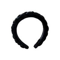 Samt-Haarreif Flechtoptik "Helena" schwarz