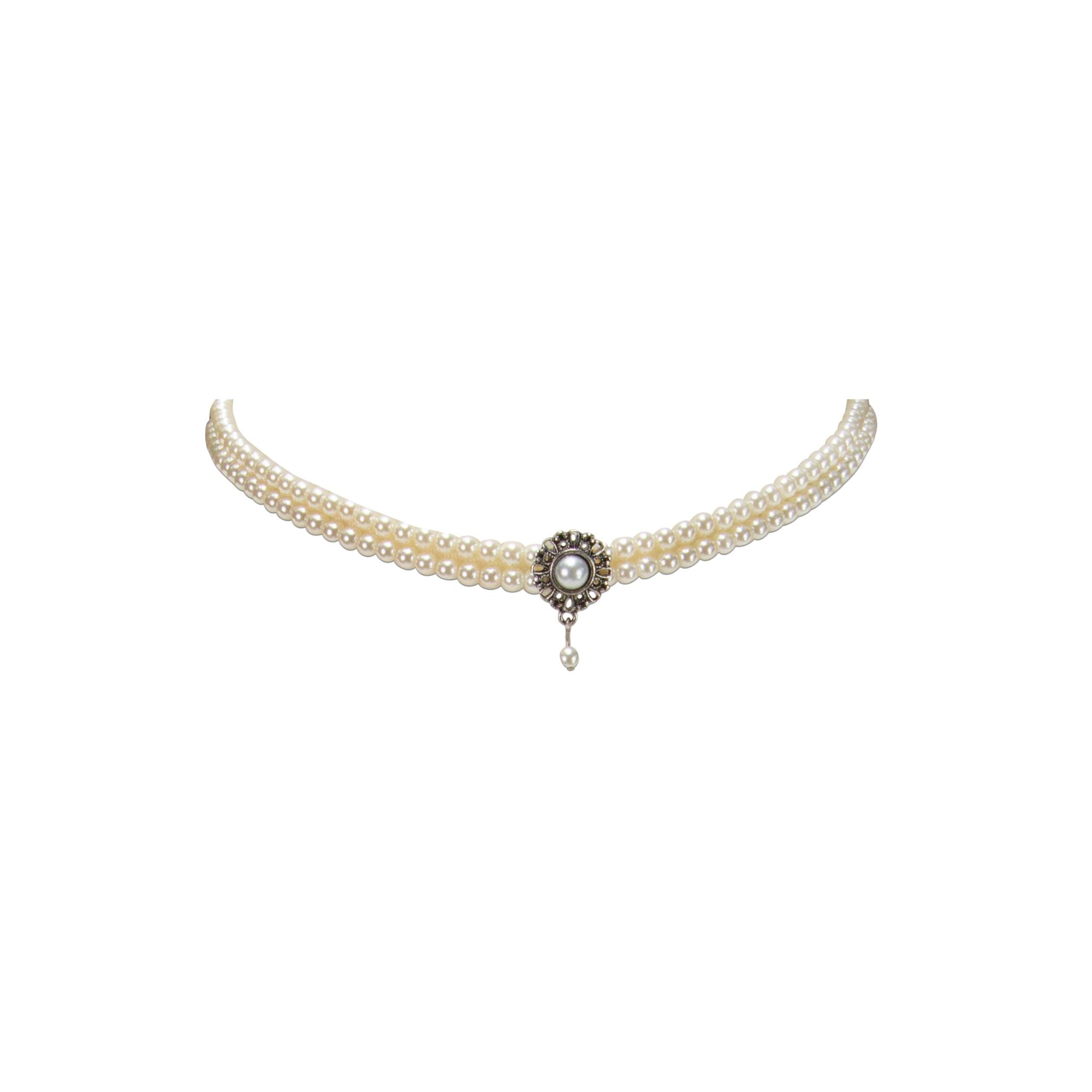 Glamour-Kropfkette "Helena" creme-weiß