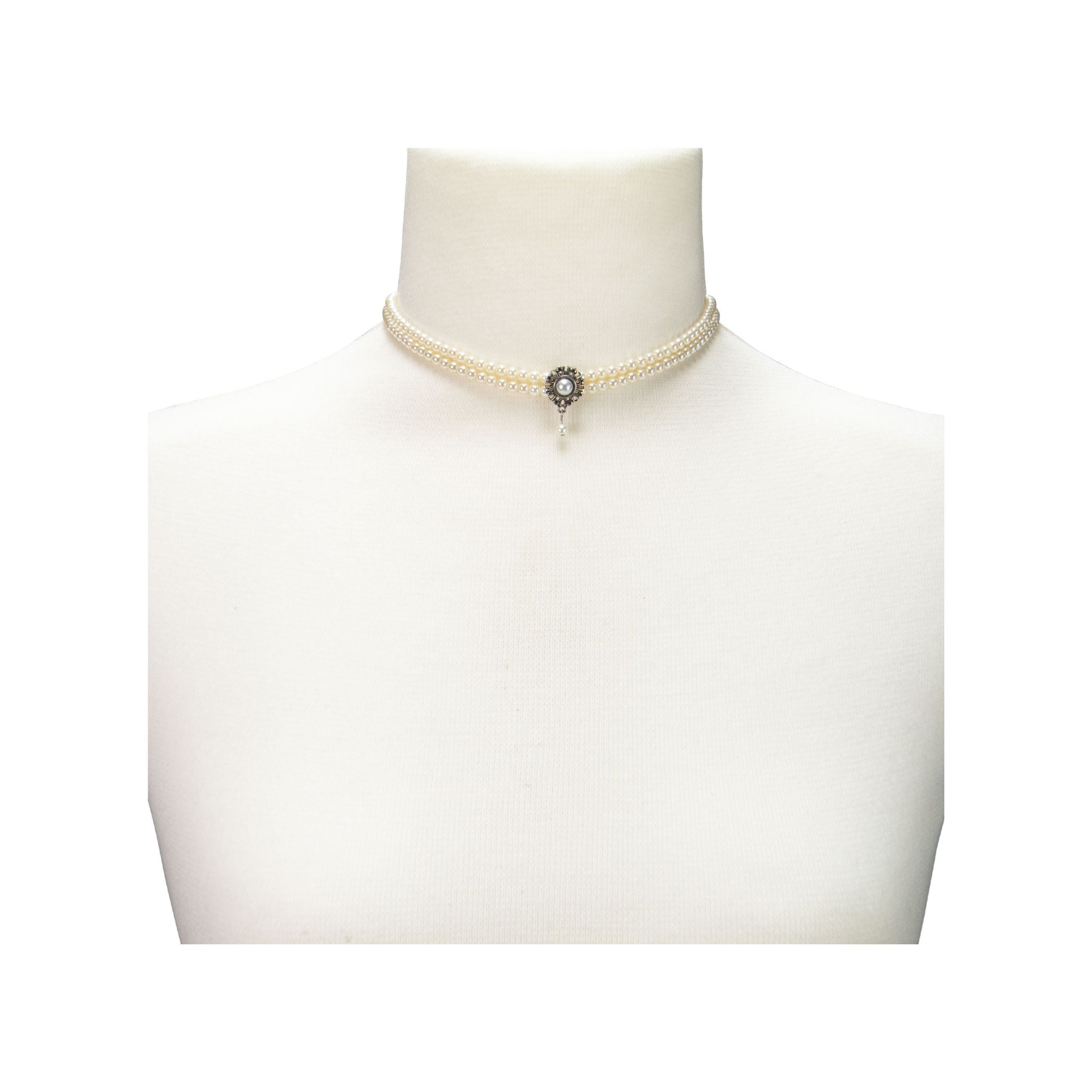 Glamour-Kropfkette "Helena" creme-weiß