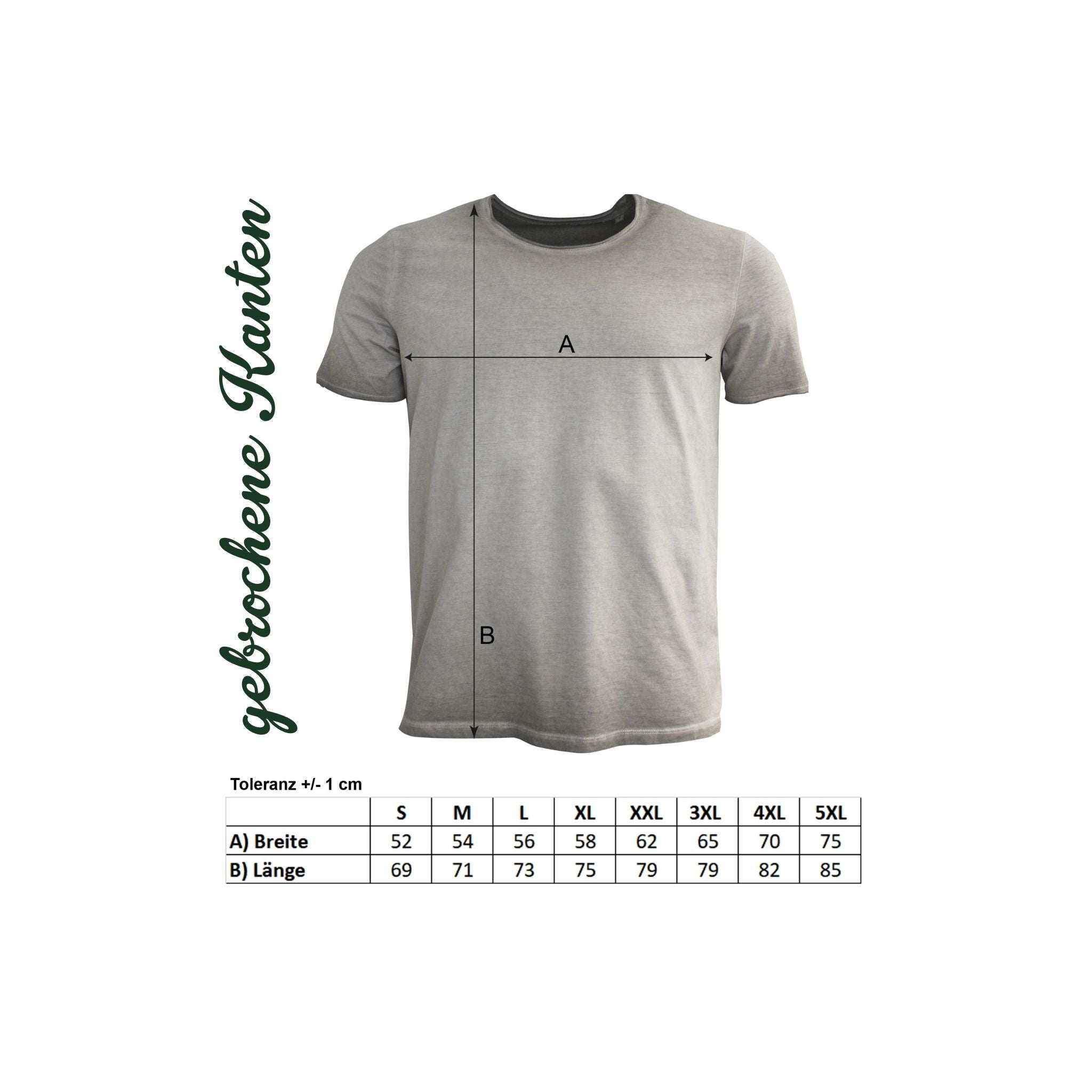 Almtracht Herren Tshirt "Sturschädl" Vintage-Braun unversäuberte Kanten