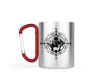 Edelstahl-Tasse Karabiner TREK "Kompass Hirsch" 10 oz