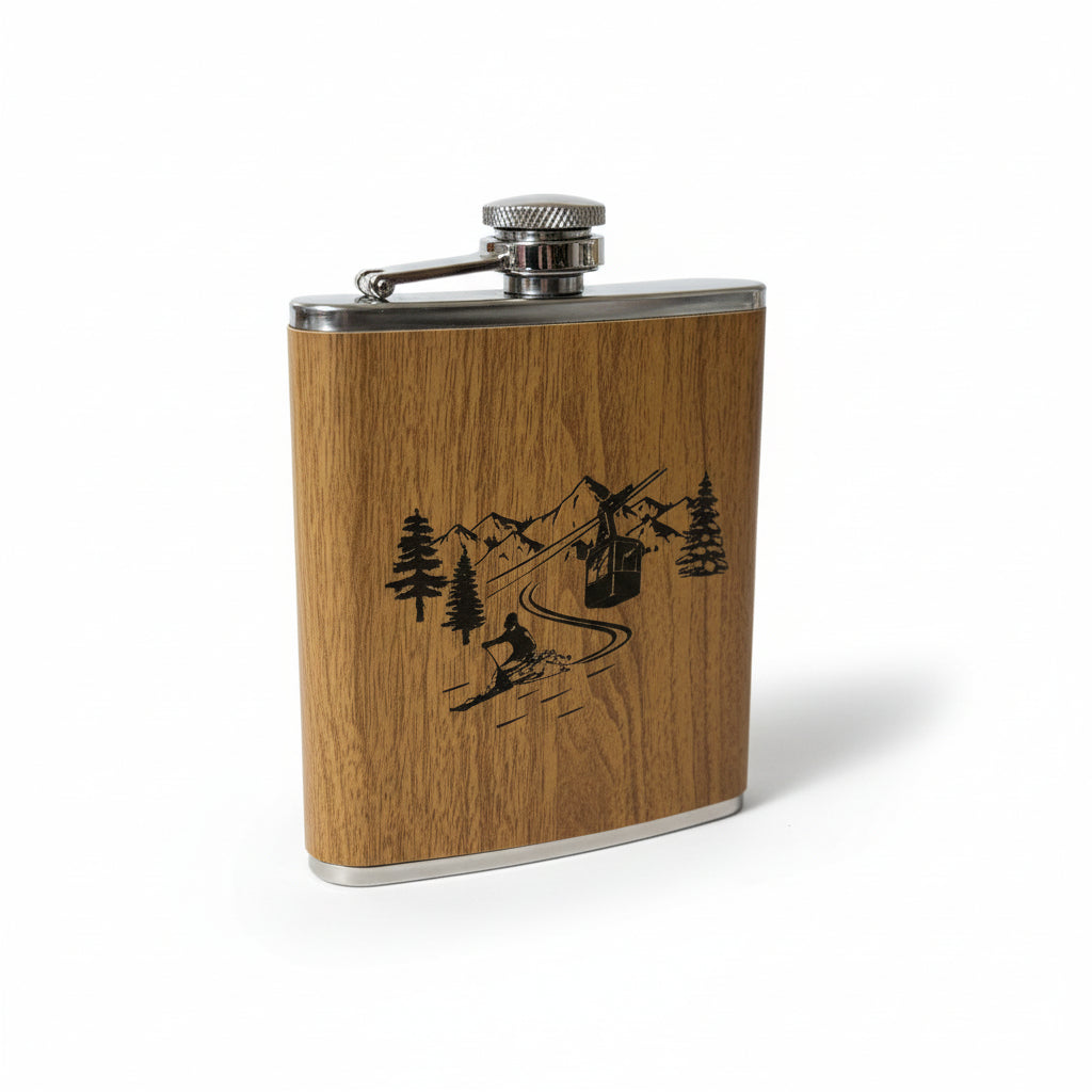 Bergverliebt® Flachmann Hoogstraten "Ski foan" Edelstahl