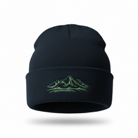 Bergverliebt® Lebensgfui Beanie "Berg" Schwarz-Grün