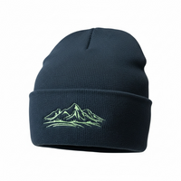 Bergverliebt® Lebensgfui Beanie "Berg" Schwarz-Grün