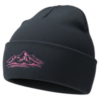 Bergverliebt® Lebensgfui Beanie "Berg" Schwarz-Pink