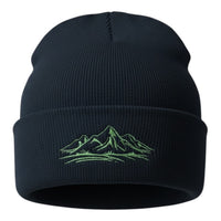 Bergverliebt® Lebensgfui Beanie "Berg" Schwarz-Grün
