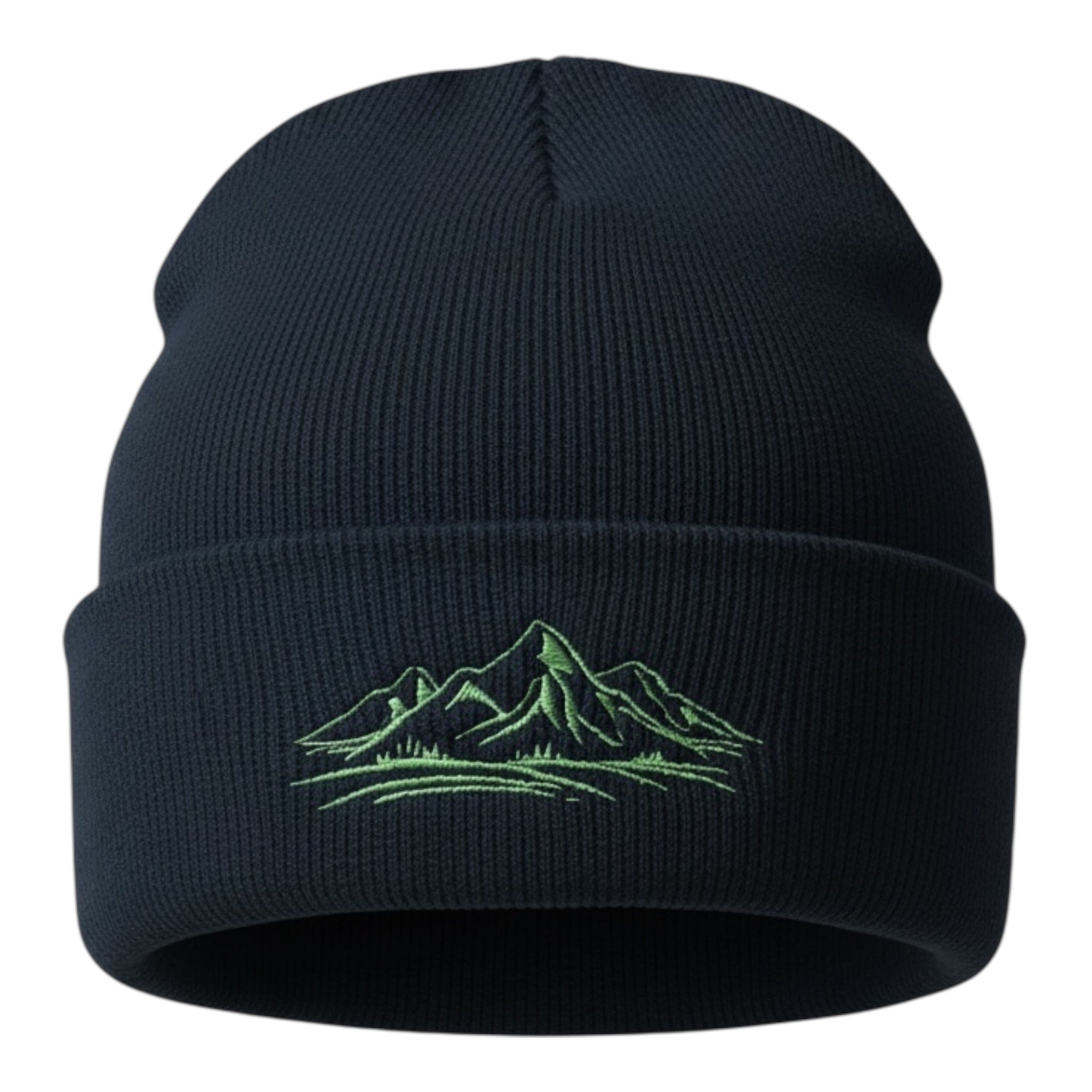 Bergverliebt® Lebensgfui Beanie "Berg" Schwarz-Grün