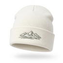 Bergverliebt® Lebensgfui RECYCLD Beanie "Berg" Weiß helloliv