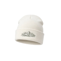 Bergverliebt® Lebensgfui RECYCLD Beanie "Berg" Weiß helloliv
