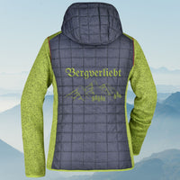 Bergverliebt® Buam-Jacke Materialmix kiwi-melange/anthracite-melange