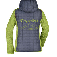 Bergverliebt® Buam-Jacke Materialmix kiwi-melange/anthracite-melange