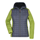 Bergverliebt® Buam-Jacke Materialmix kiwi-melange/anthracite-melange