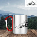 Bergverliebt® Edelstahl-Tasse Karabiner TREK "Berg handgezeichnet" 10 oz