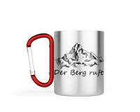Edelstahl-Tasse Karabiner TREK "Der Berg ruft" 10 oz