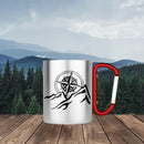 Edelstahl-Tasse Karabiner TREK "Kompass Modern" 10 oz