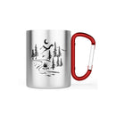 Bergverliebt® Edelstahl-Tasse Karabiner TREK "Lagerfeuerromantik" 10 oz
