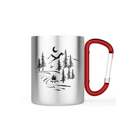 Bergverliebt® Edelstahl-Tasse Karabiner TREK "Lagerfeuerromantik" 10 oz