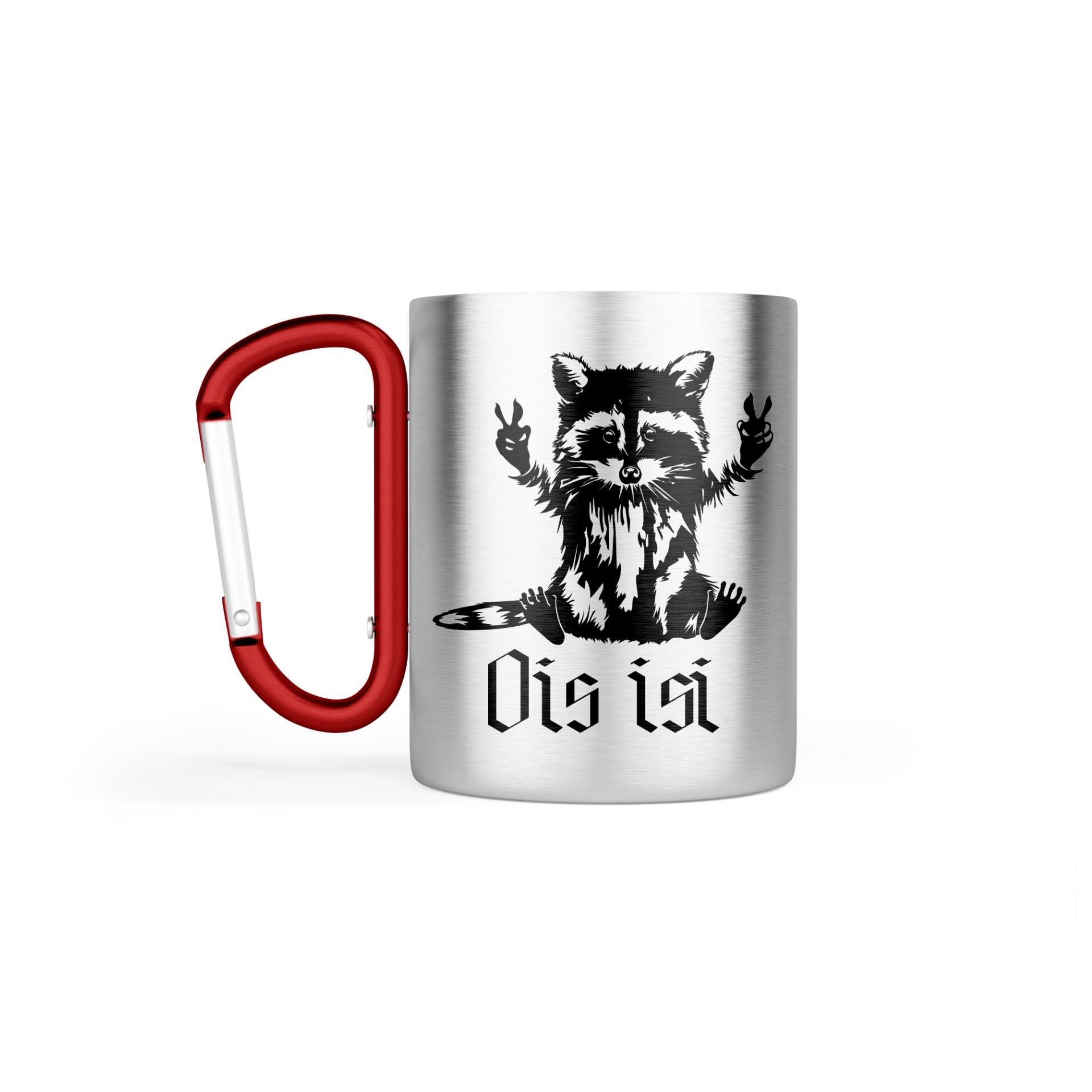 Edelstahl-Tasse Karabiner TREK 10 oz "Ois isi"