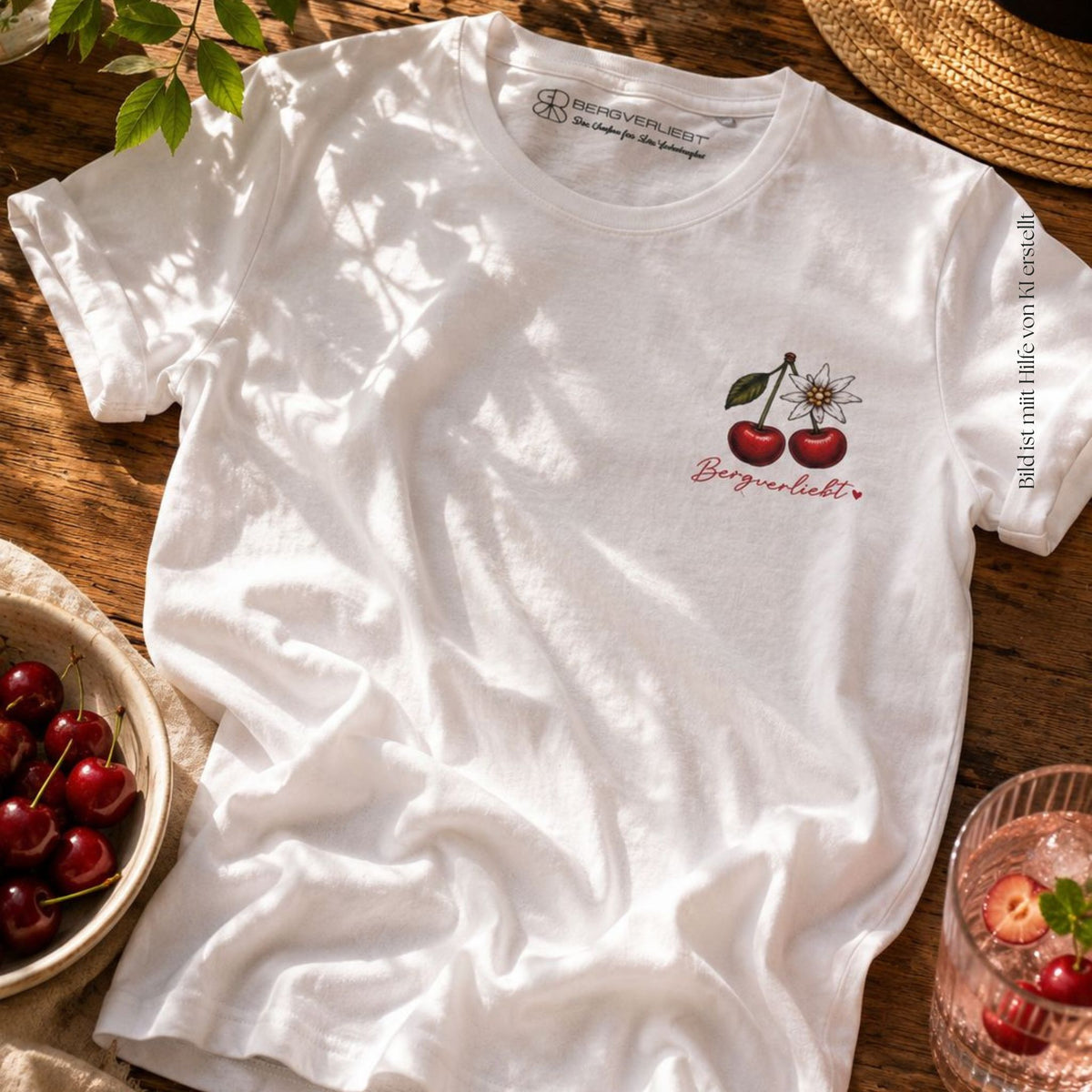 T-Shirt „Dolce Vita Kirsche“ – Herzstück by Bergverliebt®